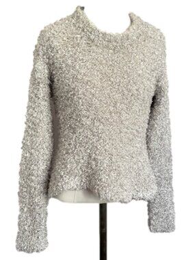 Vintage Y2K Silver Eyelash Textured Pullover Sweater - S/M